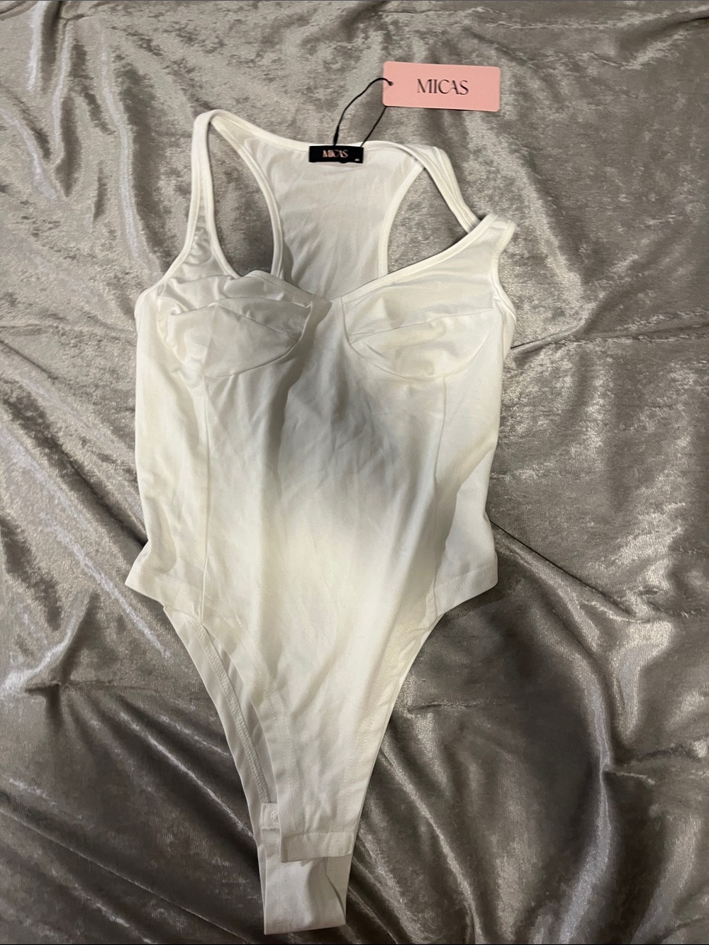 MICAS White Sculpting Racerback Bodysuit